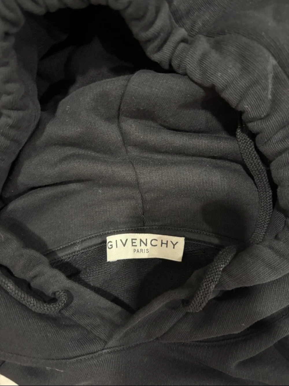 Givenchy Black Hoodie with White Diagonal Embroidered Logo XL Unisex - Picture 3 of 16